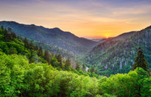 Tennessee mountains at sunset