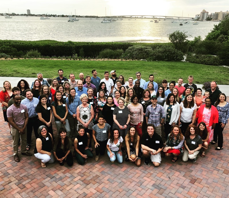 A group photo of sustainability professionals and officers at the 2019 SSDN Annual Meeting in Sarasota, Florida.