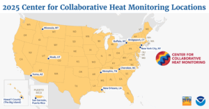 screen shot of Center for Collaborative Heat Monitoring Locations