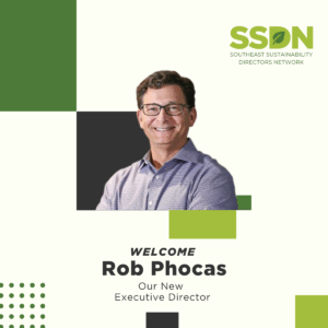 man with glasses ssdn logo and text reads welcome rob phocas our new executive director