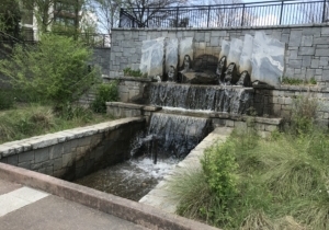 Water feature in a park